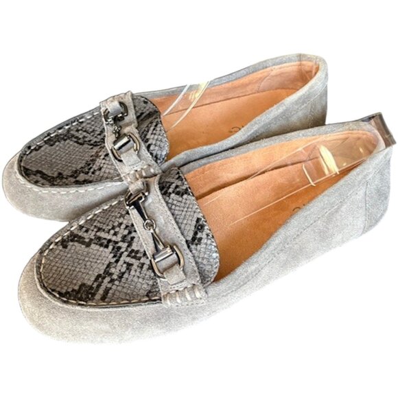 Vionic Dayna Suede Loafers Snake Print - Charcoal - 9.5 WIDE - Picture 3 of 11